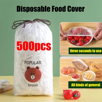 Одноразовая пищевая пленка Saran Wrap, сумка для хранения пищевых фруктов и овощей, Эластичный пластиковый пакет, Кухонная сумка для хранения свежих продуктов