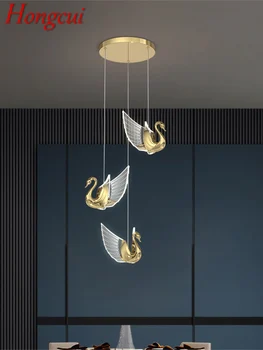 Подвесной светильник Hongcui Nordic, креативная люстра с лебедем, подвесной светильник, современные светильники для гостиной-столовой
