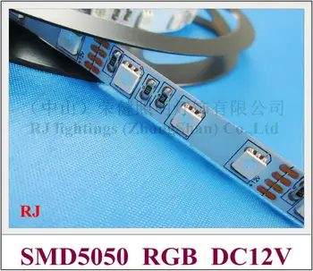 RGB светодиодная лента непромокаемая IP20 SMD 5050 RGB светодиодная лента гибкая лента мягкая лента DC12V SMD5050 60 led 14,4 Вт IP20 CE 0