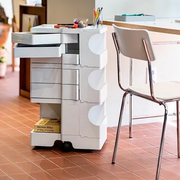 Трехслойный прикроватный столик Nordic Creative Furniture Net В стиле красных Ins, передвижной шкафчик, Вращающийся шкаф для хранения, Новинка 2023 года