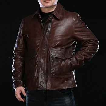 Азиатский размер Стильная куртка из натуральной конской кожи высшего качества