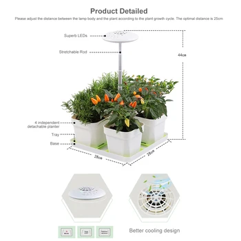 Grow Light Система выращивания Гидропоники Лампа для выращивания растений Фитолампа для комнатных гроубоксов Цветов овощей саженцев теплицы 4