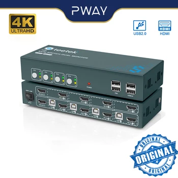 PWAY 8 In 2 Out 4K60Hz USB KVM переключатель HDMI Разветвитель Многофункциональная Клавиатура И Мышь USB-концентратор Для ПК Ноутбук С двойным экраном дисплея