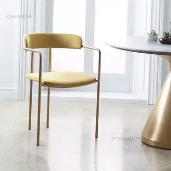 Обеденные стулья для ресторана из кованого железа, простое современное дизайнерское кресло для примерочной в скандинавском стиле для гостиной, кресло для переодевания в общежитии L