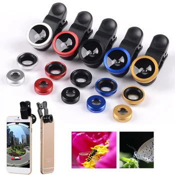 Fish Eye Lens линзы макро объектив телефон Wide Angle Macro Zoom Fisheye Lentes For iPhone XS Samsung Phone Lens Kit Camera Lens 0