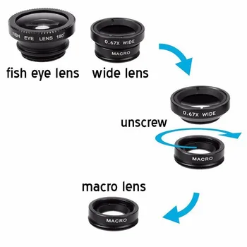 Fish Eye Lens линзы макро объектив телефон Wide Angle Macro Zoom Fisheye Lentes For iPhone XS Samsung Phone Lens Kit Camera Lens 2