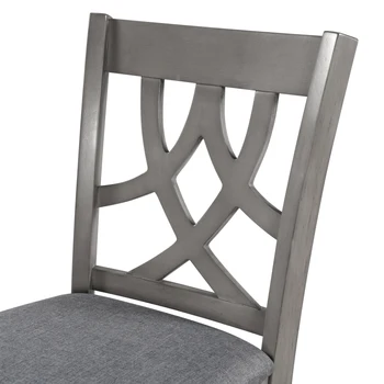 Кухонный обеденный стул с круглой столешницей из 2 частей, мягкий, для гостиной, шезлонг с поперечной спинкой для небольших помещений, серый 2