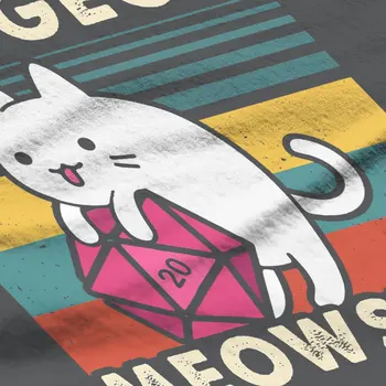Dungeon Meowster Забавный Настольный Геймер Cat D20 Женские Рубашки DnD Игровая футболка Harajuku Винтажная Женская Одежда 2