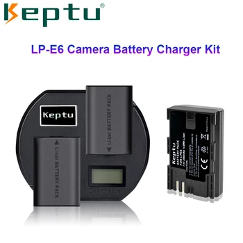 KEPTU 2000 мАч LP-E6 LPE6 E6N Аккумулятор для Камеры и ЖК-Дисплей с Двойным Зарядным Устройством Для Canon EOS 5DS R 5D Mark II 5D Mark III 6D 7D 70D 80D