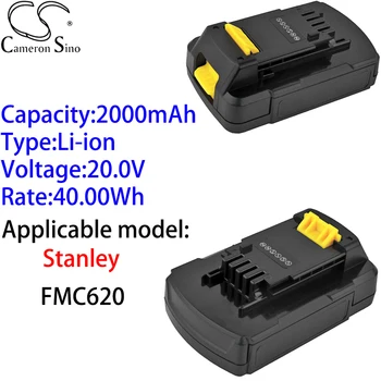 Cameron Sino Ithium Battery 2000mAh 20.0V для Литий-ионной Батареи Stanley FMC620 Перезаряжаемая Батарея