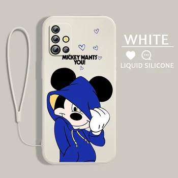 Милый чехол для телефона Disney Mickey Samsung A54 A34 A04 A14 A13 A12 A31 A91 A81 A71 A51 A11 Core Lite с жидким Канатом