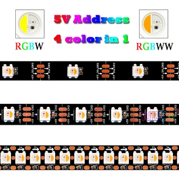 Адресуемая светодиодная лента RGBW RGBWW 4 в 1 30/60/144 светодиодов /м SMD 5050 RGB White smart Light pixle IC SK6812 Ламповая лента 5V IP30 /65 /67
