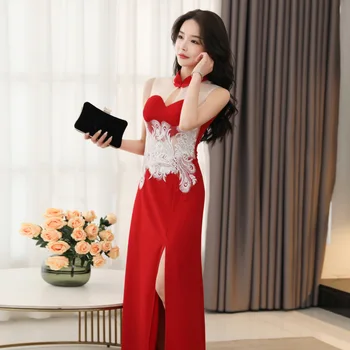 Женское вечернее платье Hong Hu 2023 Новая модель автомобиля Вечерней красоты Long Style Illusion 2