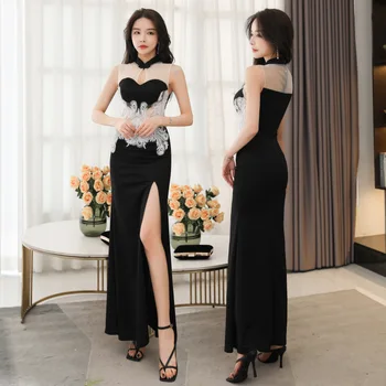 Женское вечернее платье Hong Hu 2023 Новая модель автомобиля Вечерней красоты Long Style Illusion 4