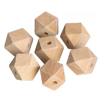 Penta Angel Неокрашенные деревянные бусины геометрической формы, незаконченные натуральные многоугольники, деревянные бусины-распорки ручной работы для ожерелья ручной работы