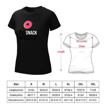 Full Stack Developer - футболка с полным набором закусок, короткая футболка, милые топы, эстетичная одежда, черные футболки для женщин 1