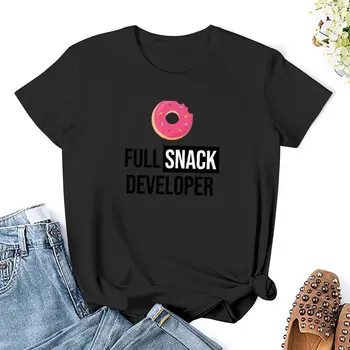 Full Stack Developer - футболка с полным набором закусок, короткая футболка, милые топы, эстетичная одежда, черные футболки для женщин 2