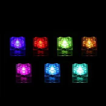 Kyglairng 1 шт 2x2 светодиодных кирпича с подсветкой, красочный, совместимый со строительными блоками LEGO, игрушки для детей