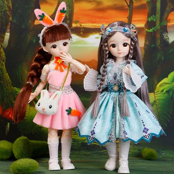 Новая 30-сантиметровая Кукла Bjd, полный комплект одежды принцессы с несколькими соединениями, Куклы-наряжалки, Подарок на День Рождения для девочек, Игрушки для макияжа