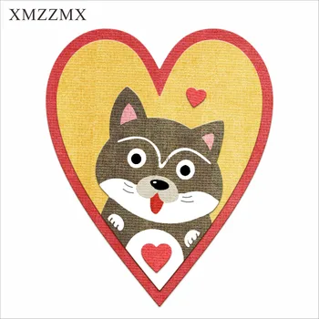 XMZZMX Металлические штампы Shadow Love Puppy для изготовления открыток, наборы штампов для тиснения, шаблоны для поделок из альбомов, Трафареты