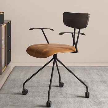 Компьютерный стул для кабинета из кованого железа в скандинавском стиле, мебель для дома, Дизайнерские офисные стулья, Современная простая спальня, гостиничное кресло для взрослых
