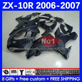 Обвес для KAWASAKI NINJA ZX-1000 ZX 10R 10 R 1000CC 06-07 72MC.16 матовый черный ZX-10R ZX1000 CC ZX10R 06 07 2006 2007 Обтекатель