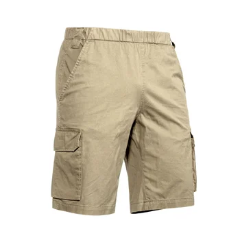 Летние шорты, тренировочная одежда, хлопковые эластичные 5-точечные брюки в стиле милитари, мужские свободные Боевые комбинезоны спецназа с несколькими сумками 5