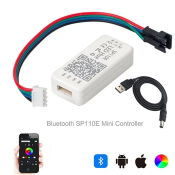 SP110E Bluetooth-совместимый Контроллер USB/DC диммер постоянного тока 5-24 В для WS2811 WS2812B SK6812 RGB RGBW APA102 пикселей Светодиодная лента