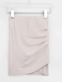 Корея 2023, Женская МОДА, Весна-Лето, Новая Тонкая Плиссированная юбка с высокой талией, Обтягивающая бедра, Женская Короткая юбка 8 см 4