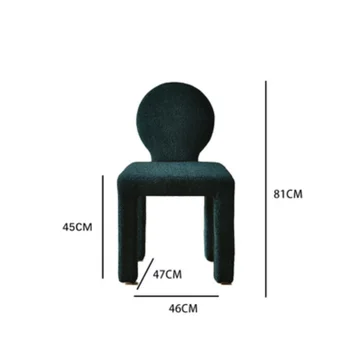 Скандинавский креативный обеденный стул из черного плюшевого флиса, домашний современный простой стул со спинкой, стул для макияжа, обеденный стул, стул для акцента 4