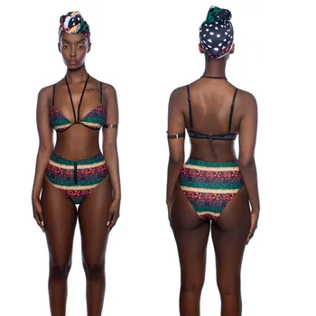 Комплект бикини с высокой талией, застежка-молния 2023, Новое Африканское бикини, купальники из двух частей, женский купальник, сексуальный купальный костюм, пляжная одежда
