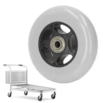 Колесо для инвалидной коляски 4-дюймовое Резиновое Малошумное Колесико для ходунков Запасная часть для роликовых шкафов Rollator Серого цвета