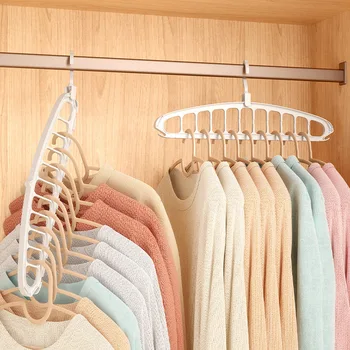 Новая вешалка для одежды Органайзер для шкафа, экономящий место, Многопортовая вешалка для одежды, Пластиковые вешалки для хранения шарфов для одежды