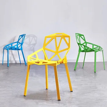Современный простой бытовой обеденный стул для отдыха Nordic Creative Обеденный стул с геометрической полостью Silla Comedor Мебель для дома WZ