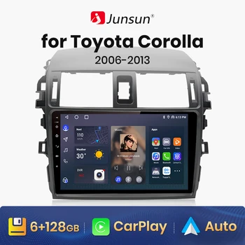 Junsun V1 AI Voice Беспроводной CarPlay Android Авторадио для Toyota Corolla E140 E150 2006-2013 4G Автомобильный Мультимедийный GPS 2din