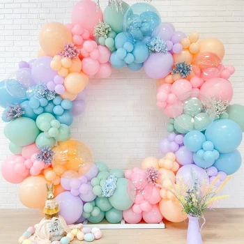 Красочный набор для гирлянды из воздушных шаров Macaron, декор для свадьбы, Дня рождения, детского душа, 1-го Дня рождения, латексных воздушных шаров Globos