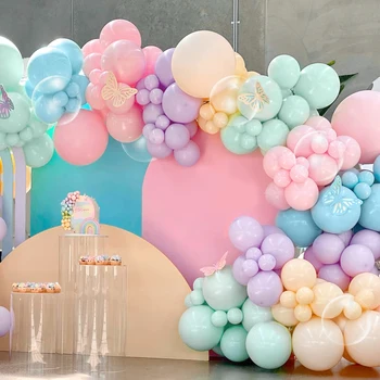 Красочный набор для гирлянды из воздушных шаров Macaron, декор для свадьбы, Дня рождения, детского душа, 1-го Дня рождения, латексных воздушных шаров Globos 1