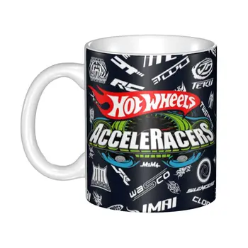 Логотипы AcceleRacers Кофейные Кружки Hot Wheels, Персонализированный своими руками Мультяшный Спортивный автомобиль, Керамическая Кружка для чая с молоком, Чашка