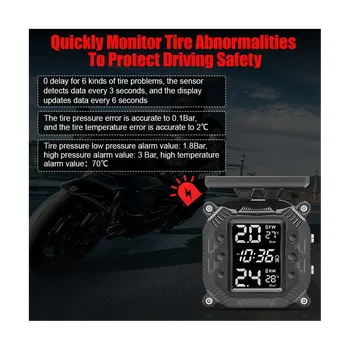 Мониторинг давления в шинах мотоцикла с дисплеем, система обнаружения шин мотоцикла, термостойкая система мониторинга 5