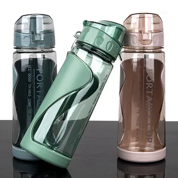 Спортивные бутылки для воды, тренажерный зал, Герметичный, защищенный от падений Портативный Шейкер, Кружка, чайник для путешествий, Пластиковая чашка для воды для напитков, без BPA 2021
