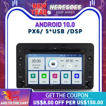 PX6 DSP IPS Android 10,0 4G + 64G Автомобильный DVD-плеер GPS RDS Радио Carplay Bluetooth 5,0 Для Alfa Romeo Brera 159 Sportwagon Spider