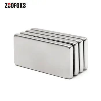 ZOOFOXS 4 штуки 50x25x5 мм N35 Неодимовый магнитный блок Постоянные Редкоземельные Сильные магниты 50*25*5 мм 0