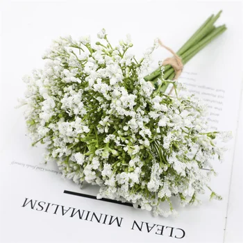 12шт Искусственных цветов гипсофилы, Белый цветок дыхания младенца, Искусственные Цветочные букеты для украшения домашнего стола в вазе.