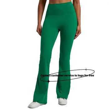 Luluw Woman Бесплатная Доставка, новые брюки-клеш для йоги телесного цвета, облегающие повседневные брюки для фитнеса с высокой талией и подтяжкой бедер персикового цвета 1