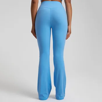Luluw Woman Бесплатная Доставка, новые брюки-клеш для йоги телесного цвета, облегающие повседневные брюки для фитнеса с высокой талией и подтяжкой бедер персикового цвета 2