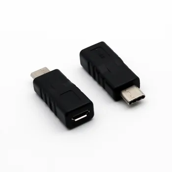 10x Разъем Micro USB Female-USB 3.1 Type C Штекерный разъем Адаптер для зарядки данных Адаптер Micro Female-Type C Штекерный черный