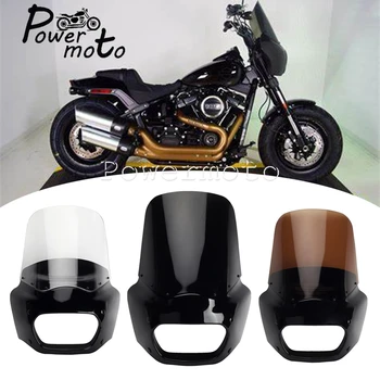 Для Harley Softail Fat Bob FXFB 114 FXFBS 2018-2023 Обтекатель Передней Фары Мотоцикла лобовое стекло Ветровой Обтекатель Из Поликарбоната  0